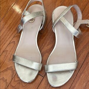 Stuart Weitzman Silver Sandals Minimalist Design
